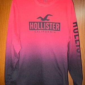 Hollister Red and Black Long Sleeve Tee